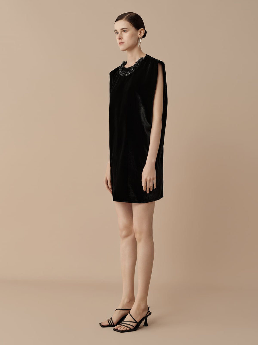 SILKINC Diamante Neckline Silk Equation Dress