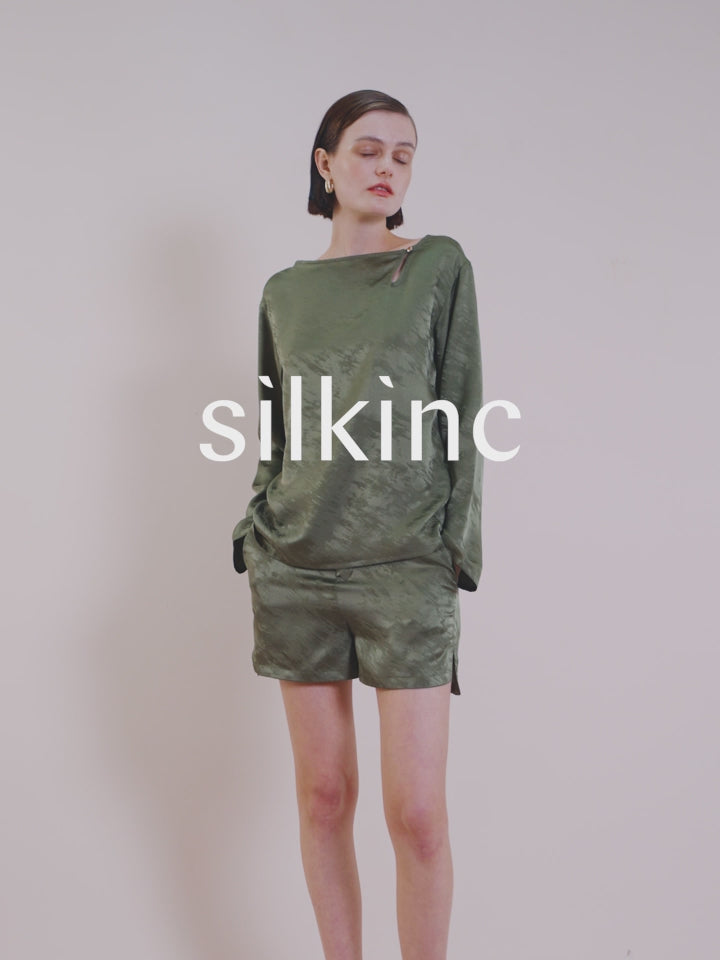 SILKINC Silk Jacquard Top Short Set