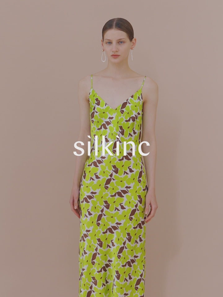 SILKINC Flower Cluster Slip Dress