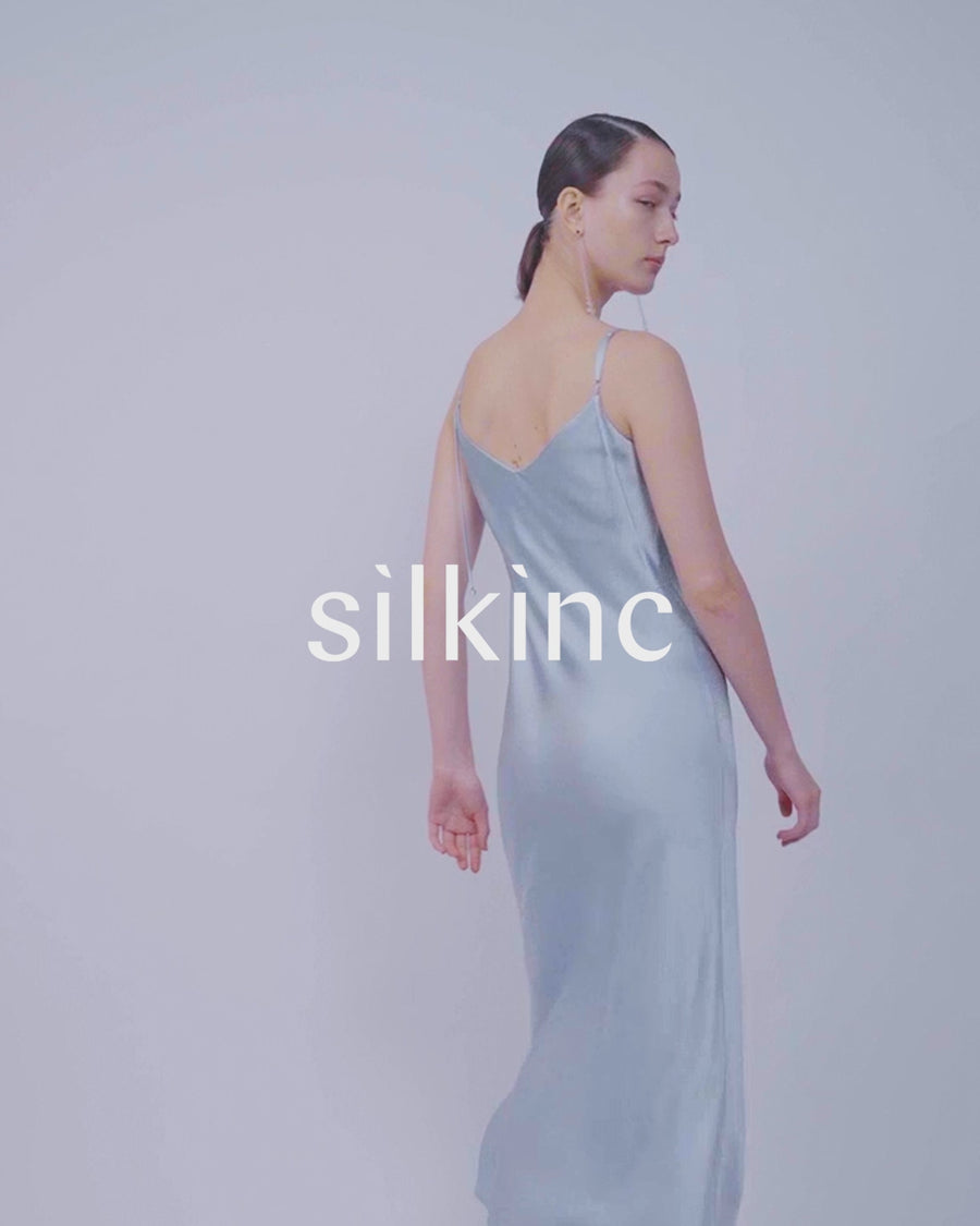 SILKINC Crystal Bias Cut V-Neck Long Slip Dress (Spirit slip)