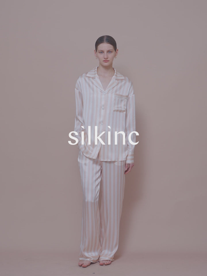 SILKINC Classic Wide Stripe Long Pajama Set