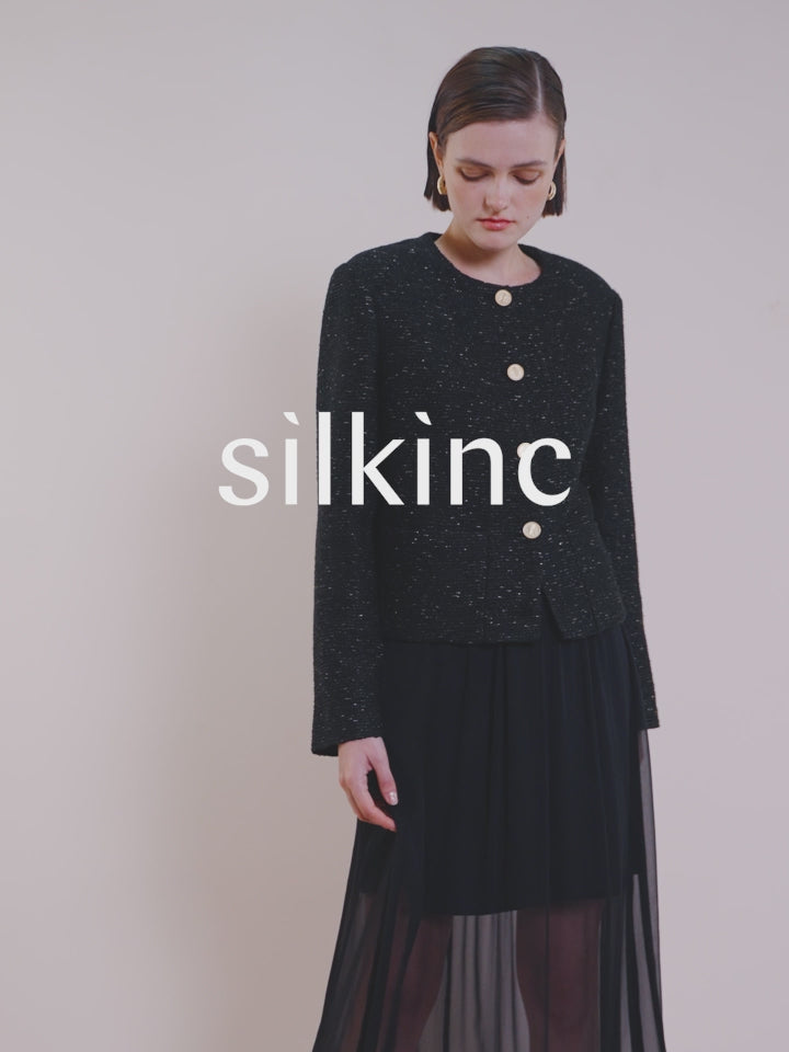 SILKINC Pleated Gauze Midi Skirt